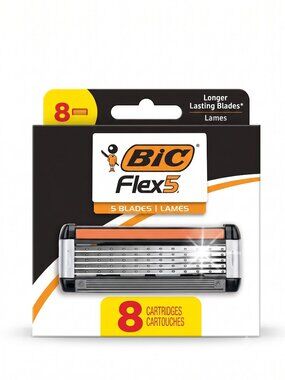 NIP | BIC Flex 5 Refillable Razor Replacement Cartridges 8 Count